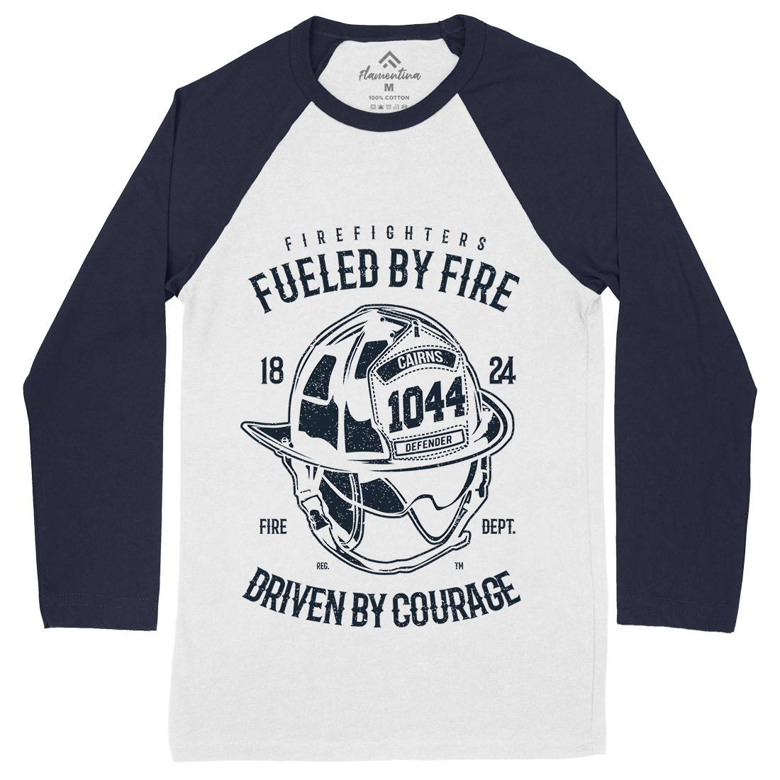Fuelled By Fire Mens Long Sleeve Baseball T-Shirt Firefighters A667