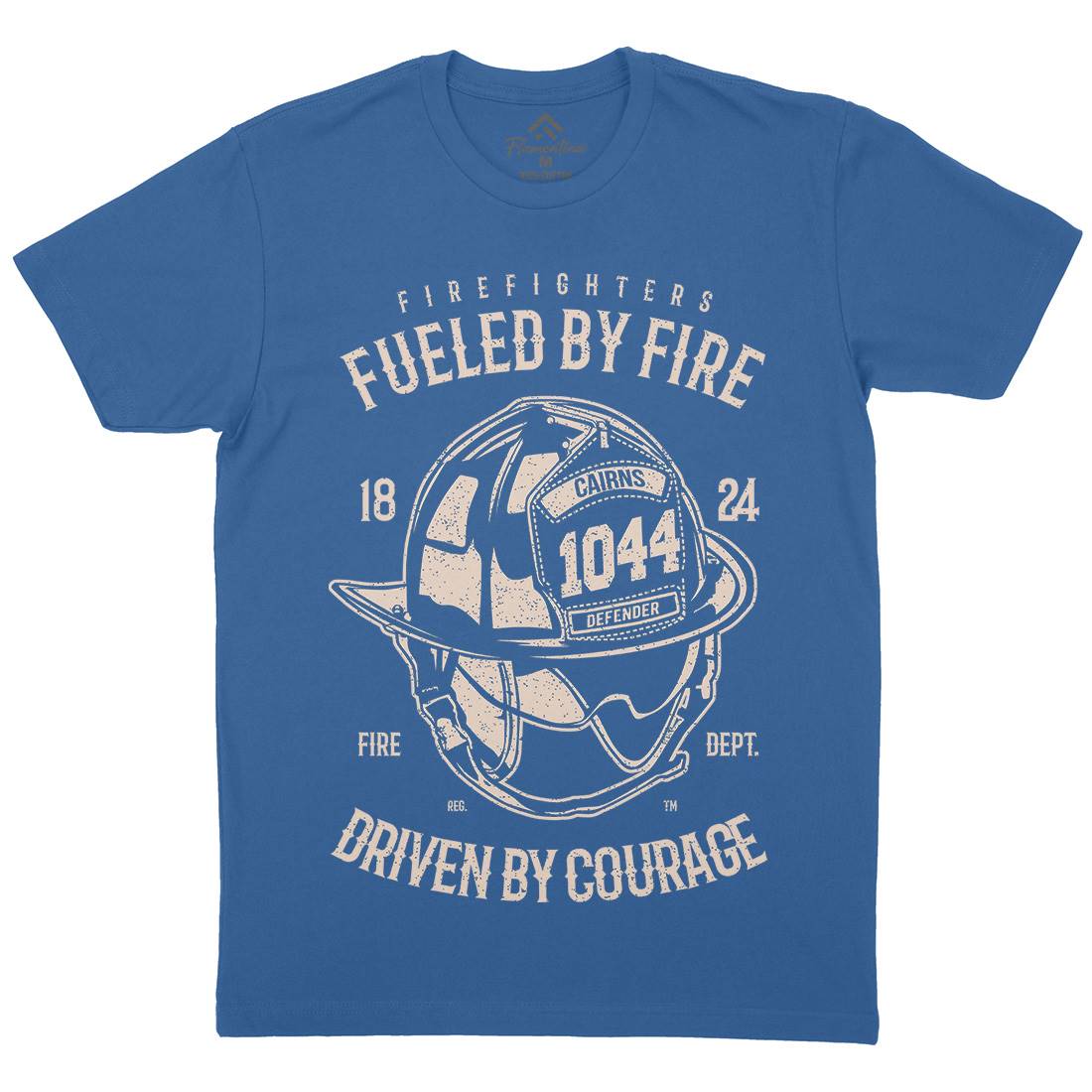 Fuelled By Fire Mens Organic Crew Neck T-Shirt Firefighters A667