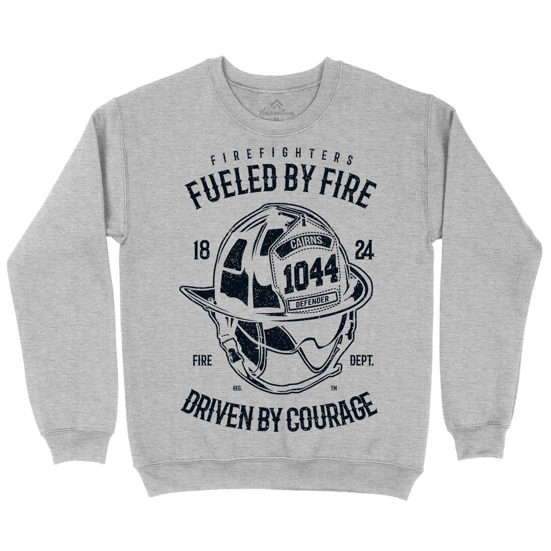 Fuelled By Fire Mens Crew Neck Sweatshirt Firefighters A667