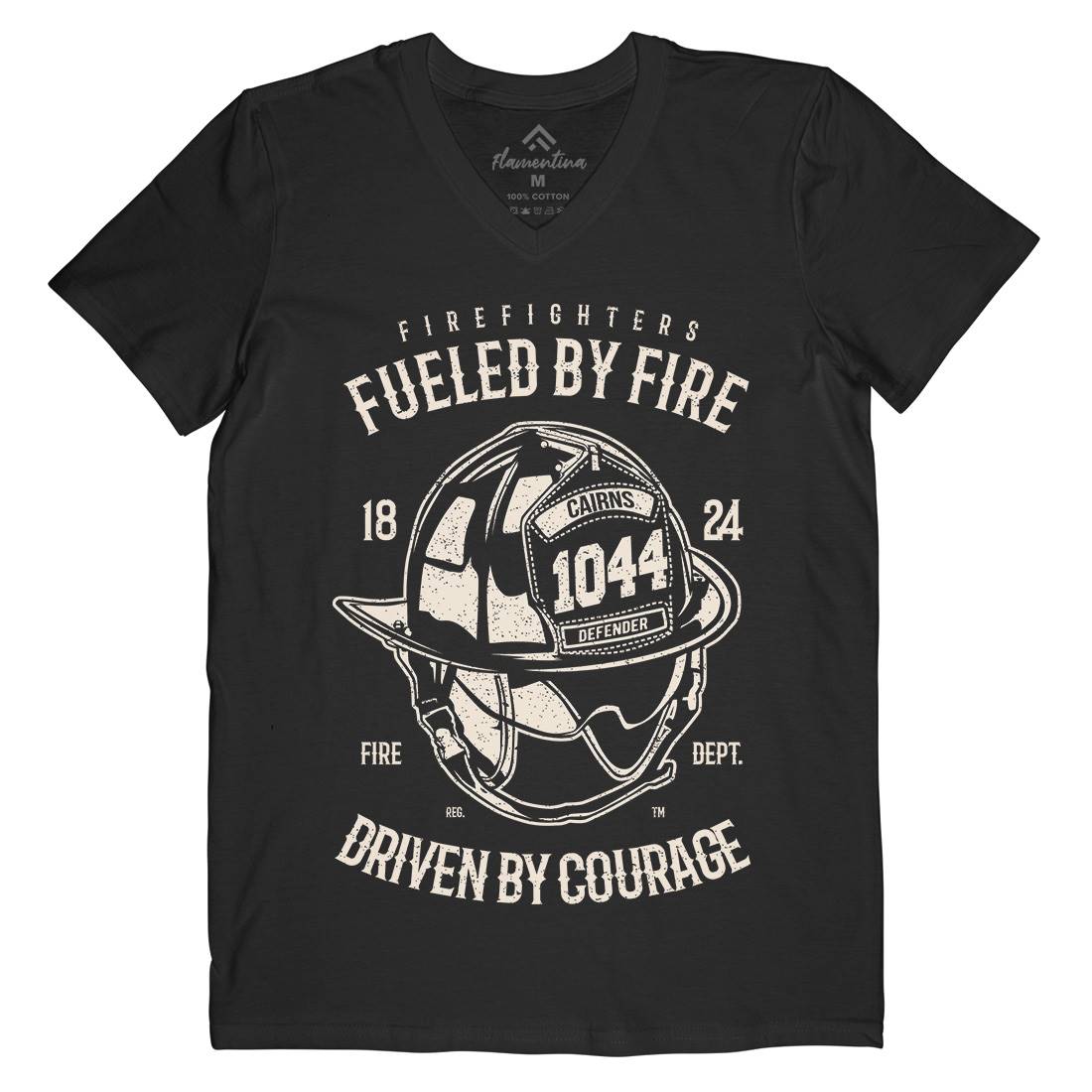 Fuelled By Fire Mens V-Neck T-Shirt Firefighters A667