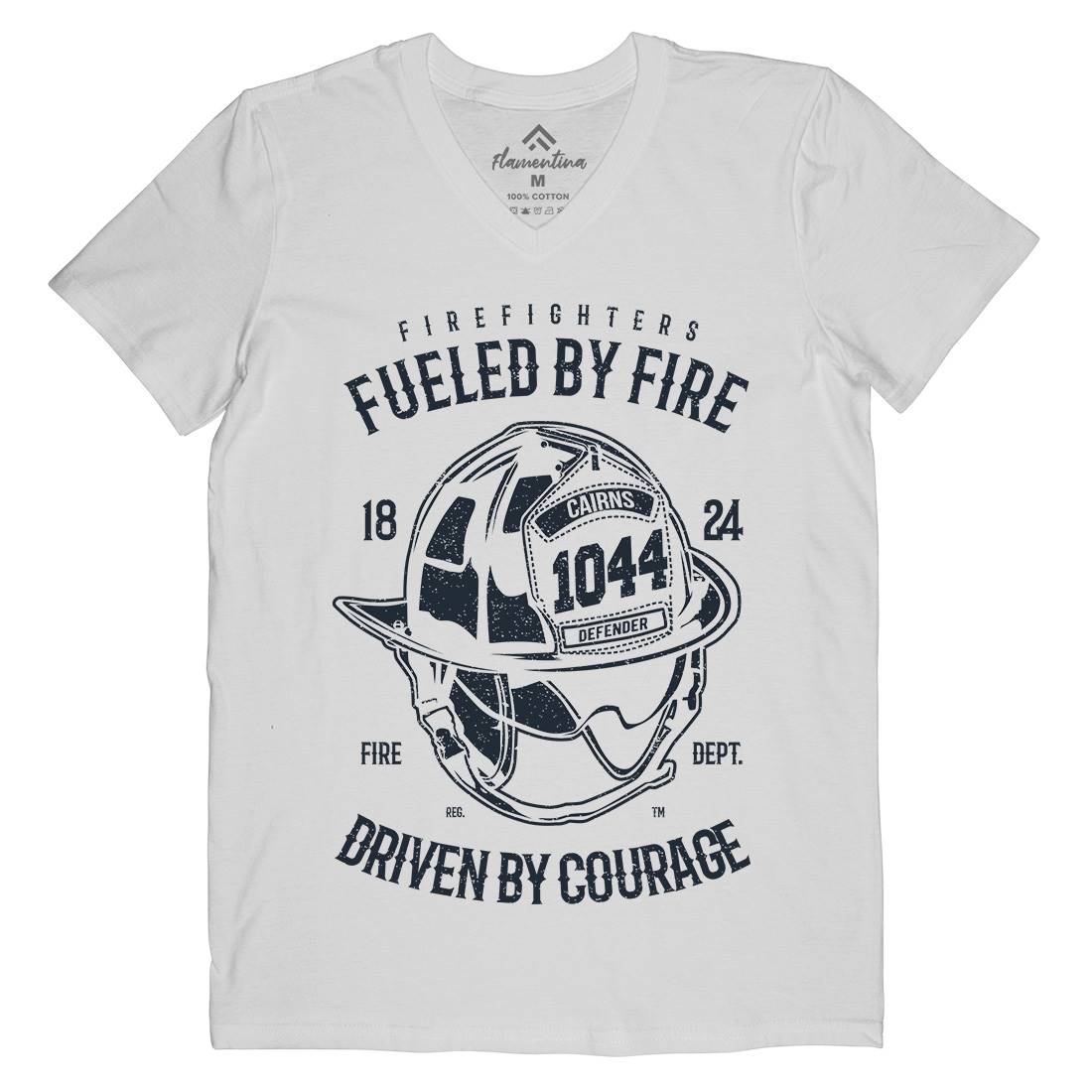 Fuelled By Fire Mens V-Neck T-Shirt Firefighters A667