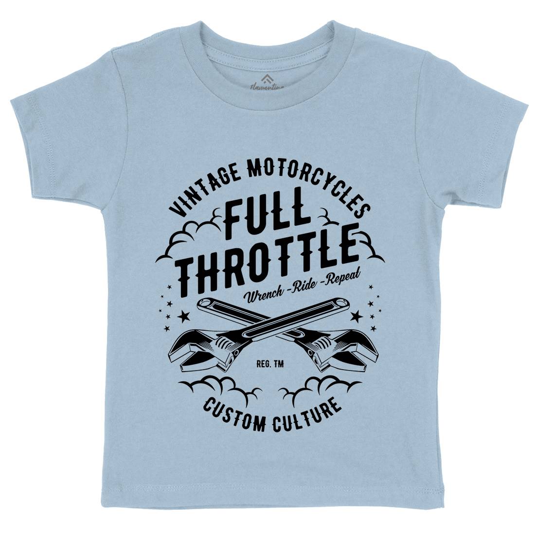 Full Throttle Kids Crew Neck T-Shirt Motorcycles A668