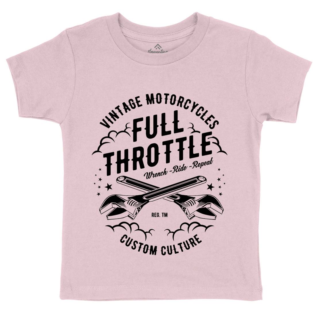 Full Throttle Kids Crew Neck T-Shirt Motorcycles A668