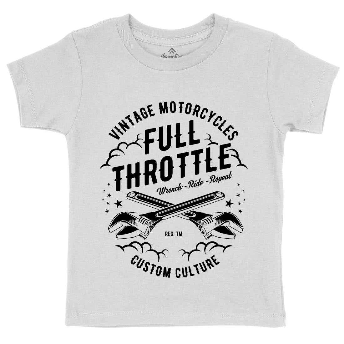 Full Throttle Kids Organic Crew Neck T-Shirt Motorcycles A668