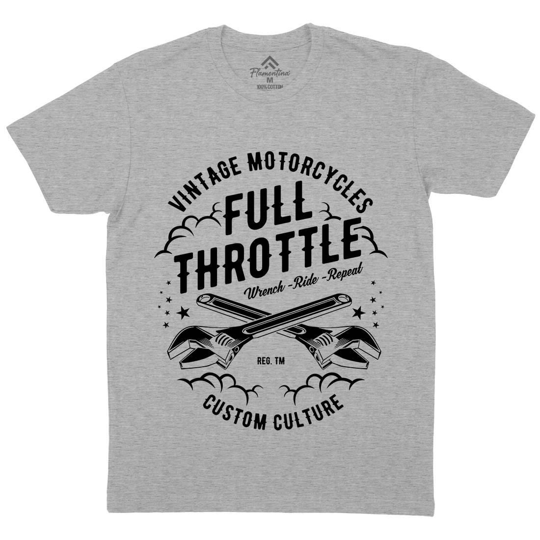 Full Throttle Mens Organic Crew Neck T-Shirt Motorcycles A668