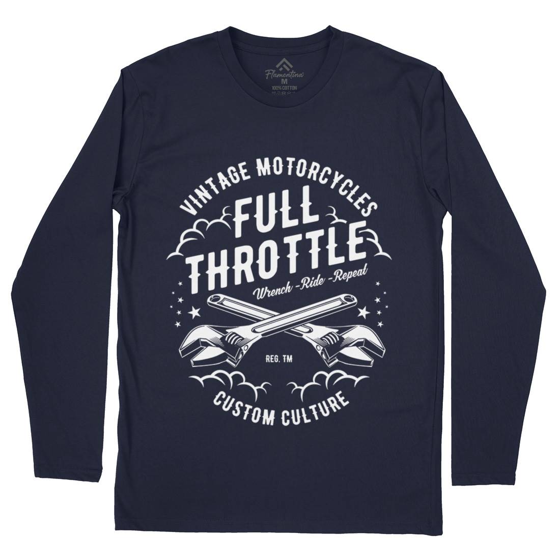 Full Throttle Mens Long Sleeve T-Shirt Motorcycles A668