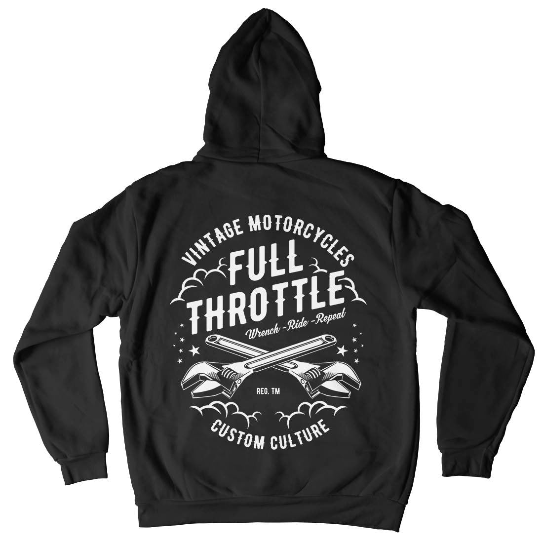 Full Throttle Mens Hoodie With Pocket Motorcycles A668