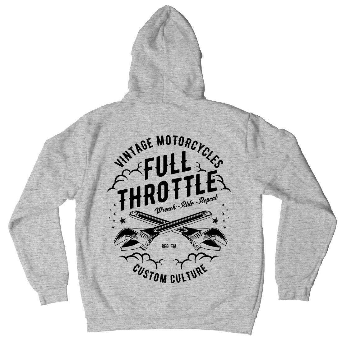 Full Throttle Mens Hoodie With Pocket Motorcycles A668