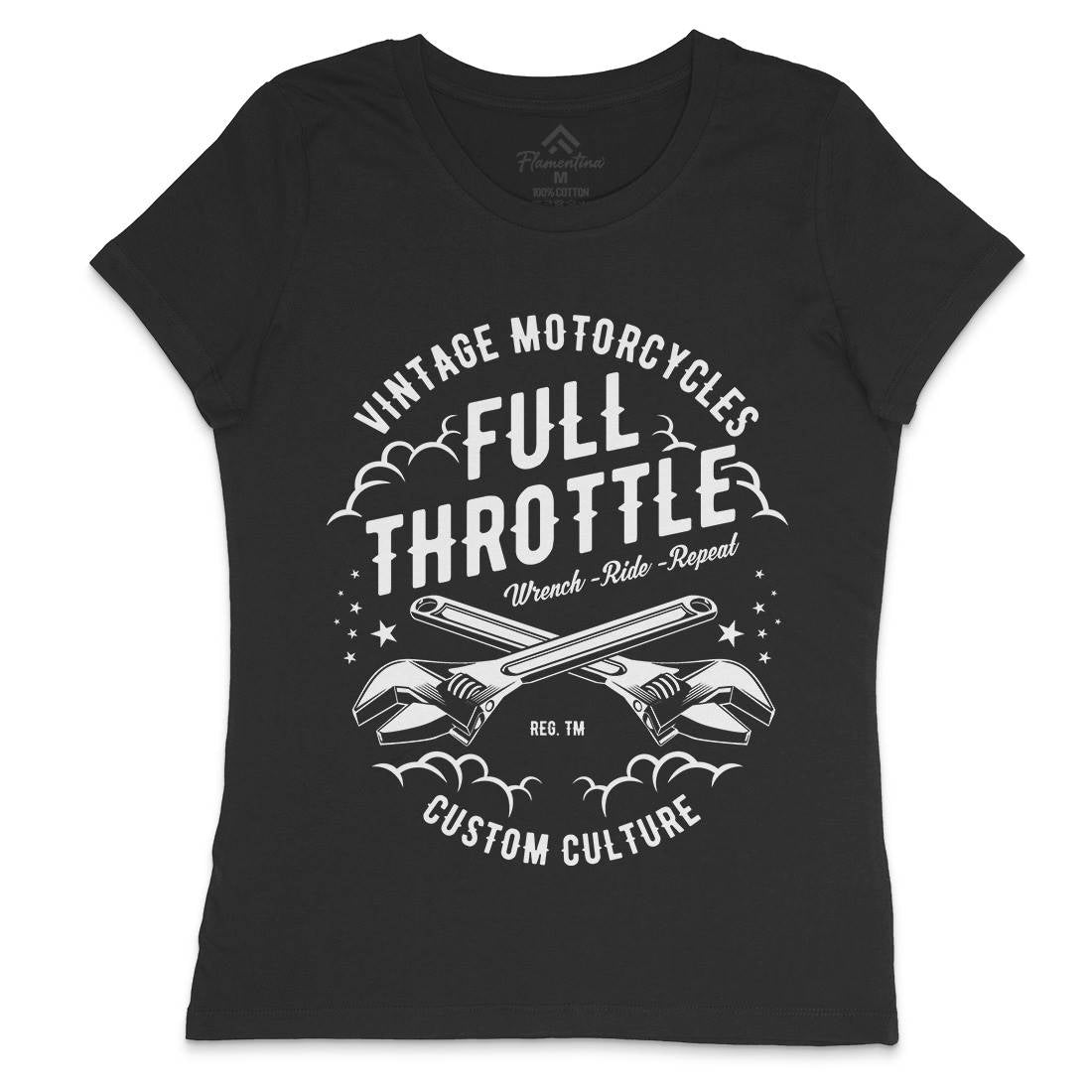 Full Throttle Womens Crew Neck T-Shirt Motorcycles A668