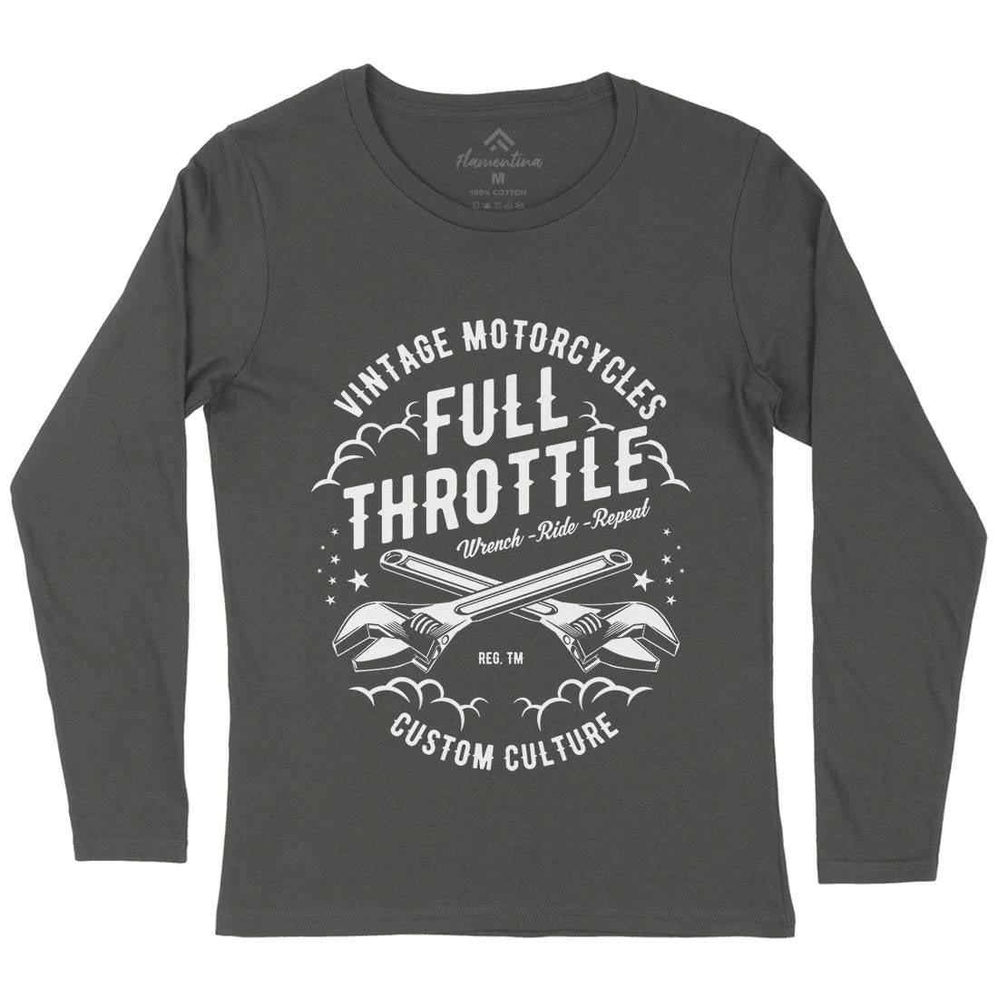 Full Throttle Womens Long Sleeve T-Shirt Motorcycles A668