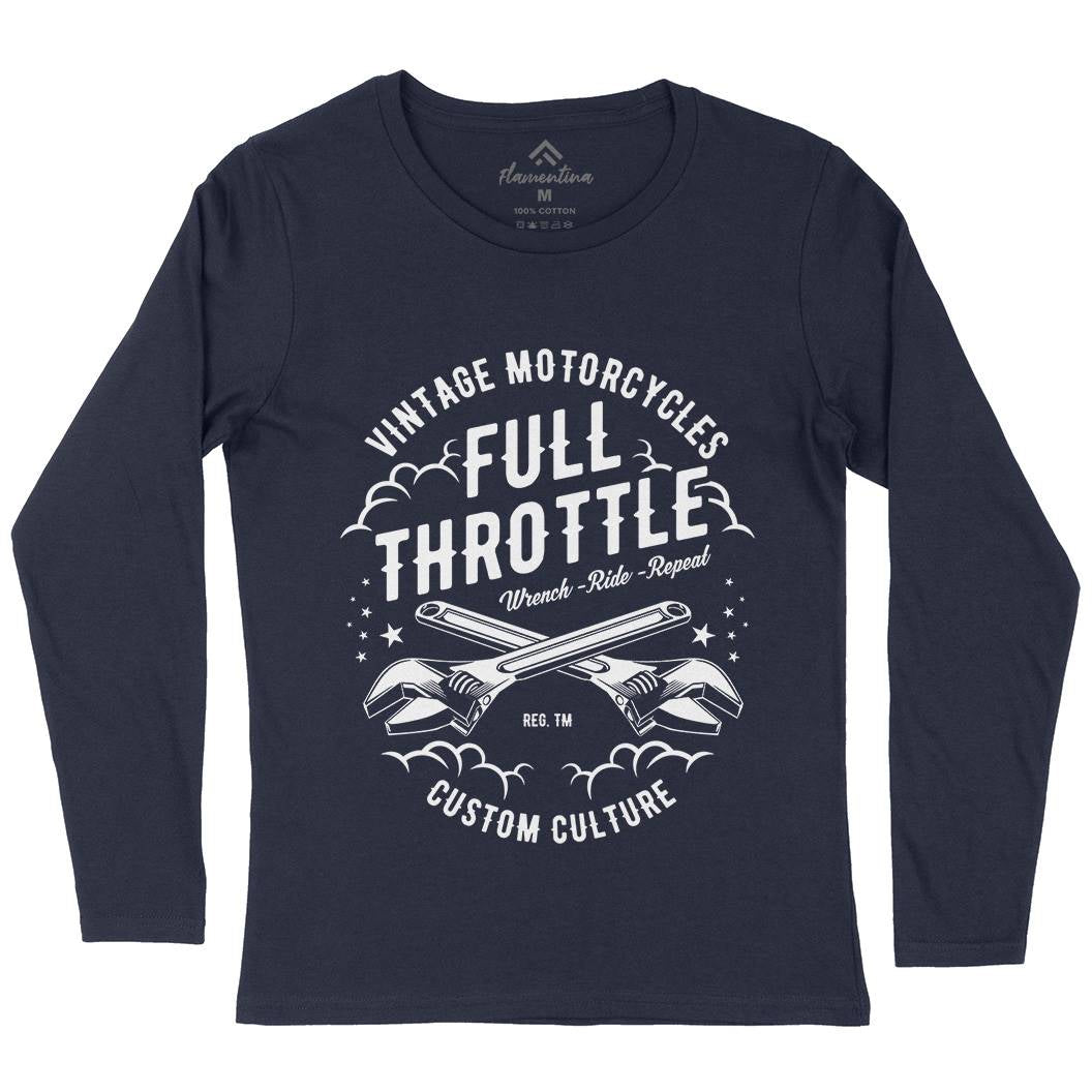 Full Throttle Womens Long Sleeve T-Shirt Motorcycles A668