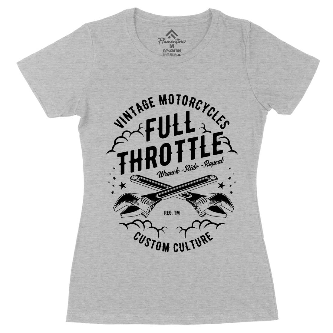 Full Throttle Womens Organic Crew Neck T-Shirt Motorcycles A668