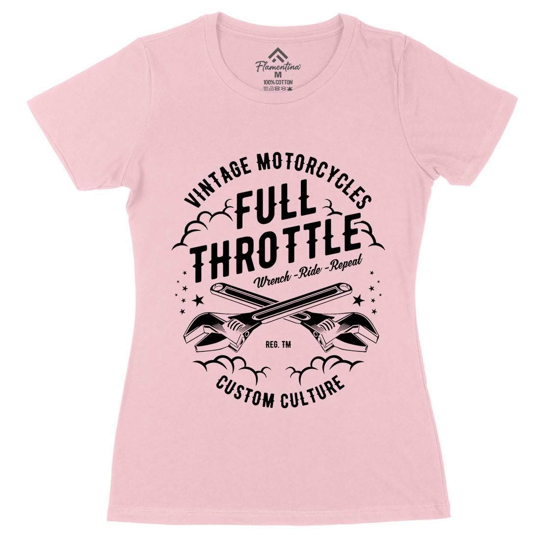Full Throttle Womens Organic Crew Neck T-Shirt Motorcycles A668