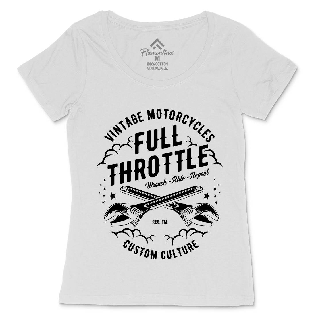 Full Throttle Womens Scoop Neck T-Shirt Motorcycles A668