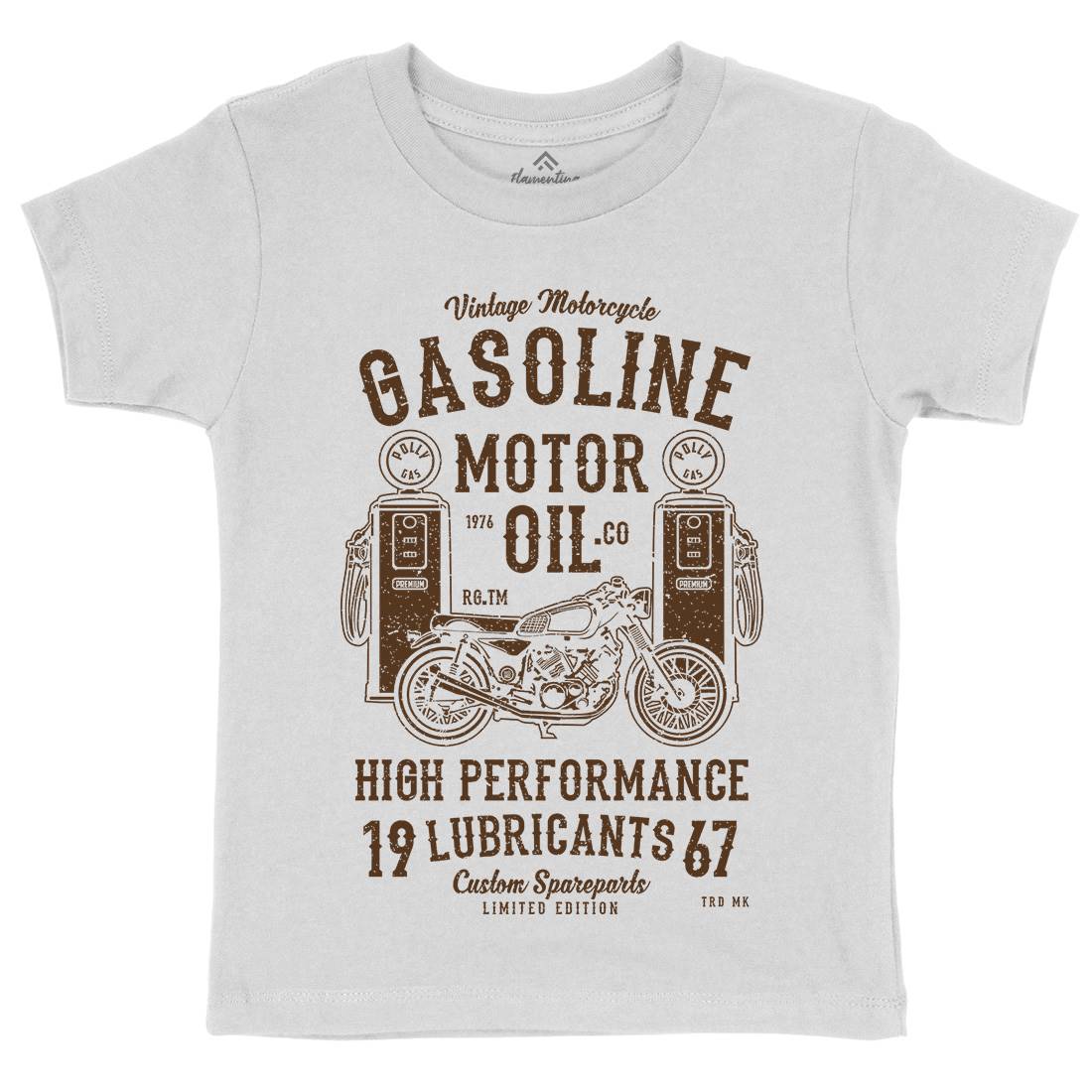 Gasoline Motor Oil Kids Crew Neck T-Shirt Motorcycles A669