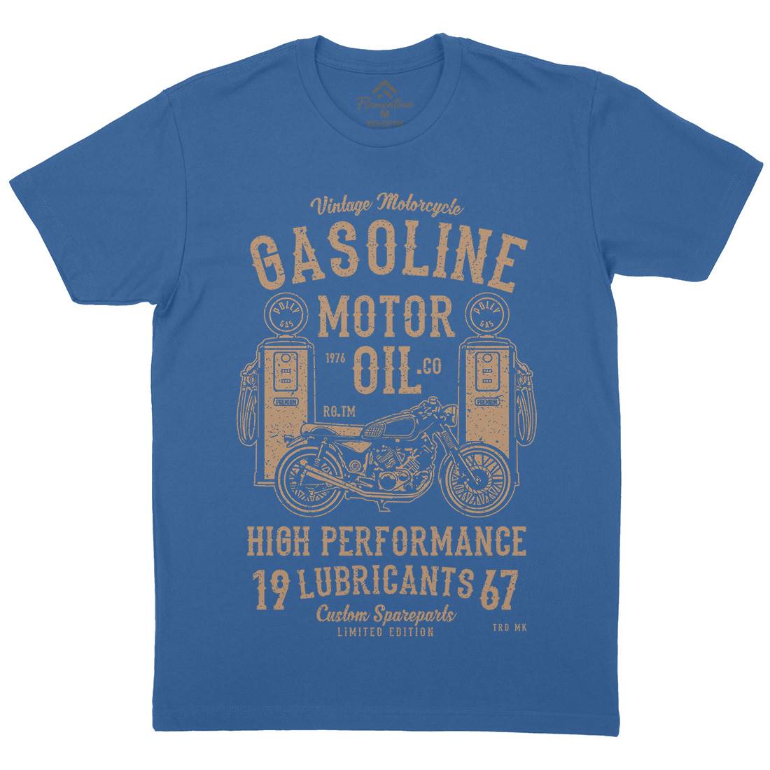Gasoline Motor Oil Mens Crew Neck T-Shirt Motorcycles A669
