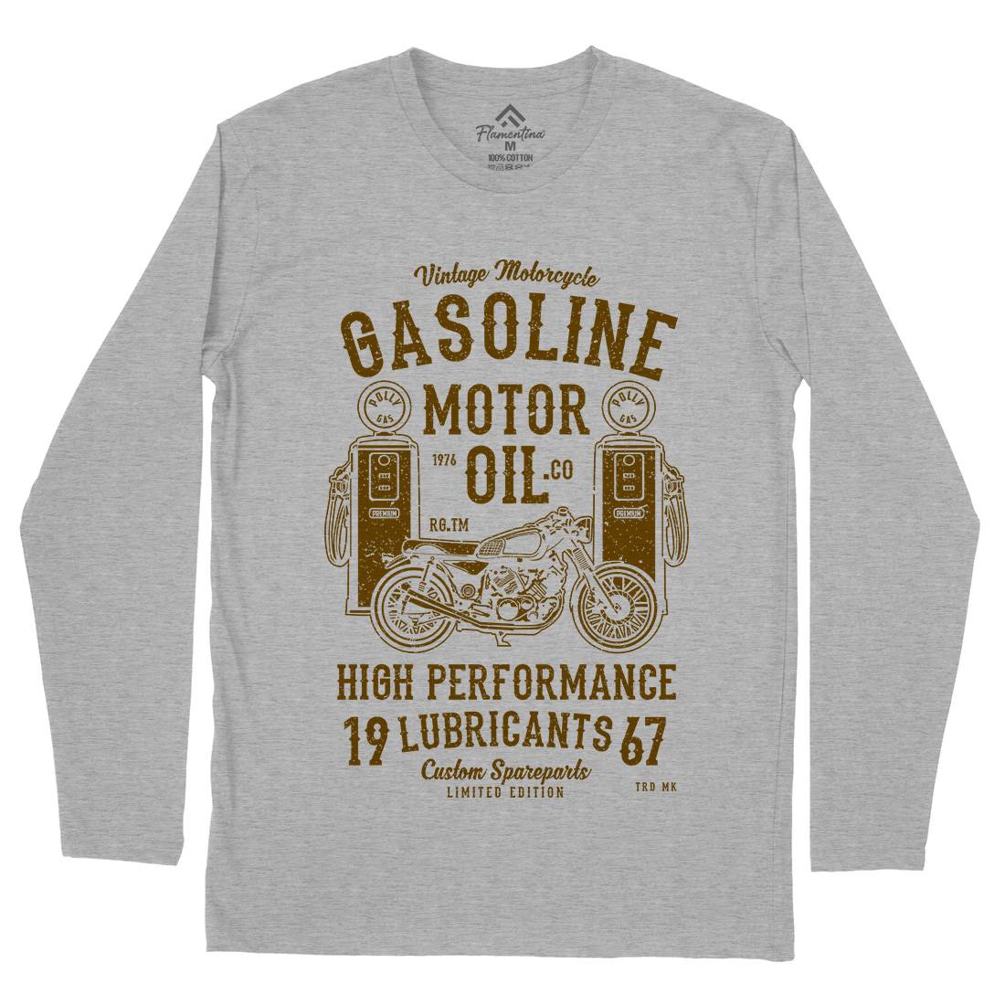 Gasoline Motor Oil Mens Long Sleeve T-Shirt Motorcycles A669