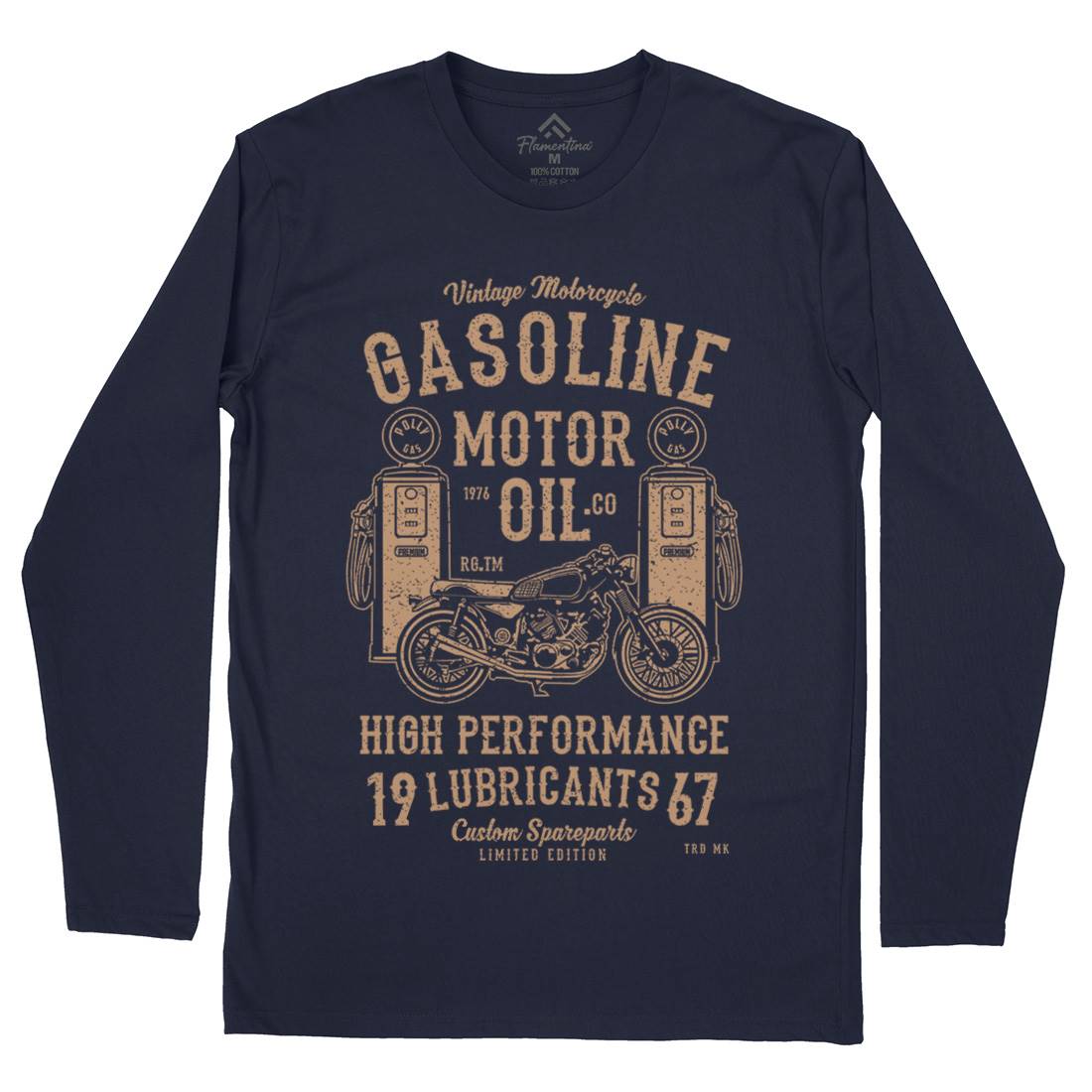 Gasoline Motor Oil Mens Long Sleeve T-Shirt Motorcycles A669