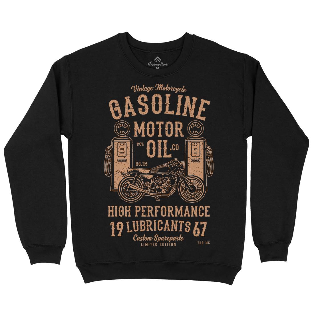 Gasoline Motor Oil Mens Crew Neck Sweatshirt Motorcycles A669