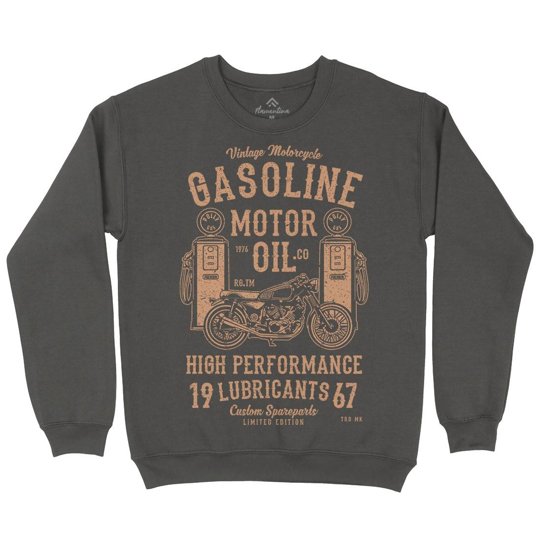 Gasoline Motor Oil Mens Crew Neck Sweatshirt Motorcycles A669