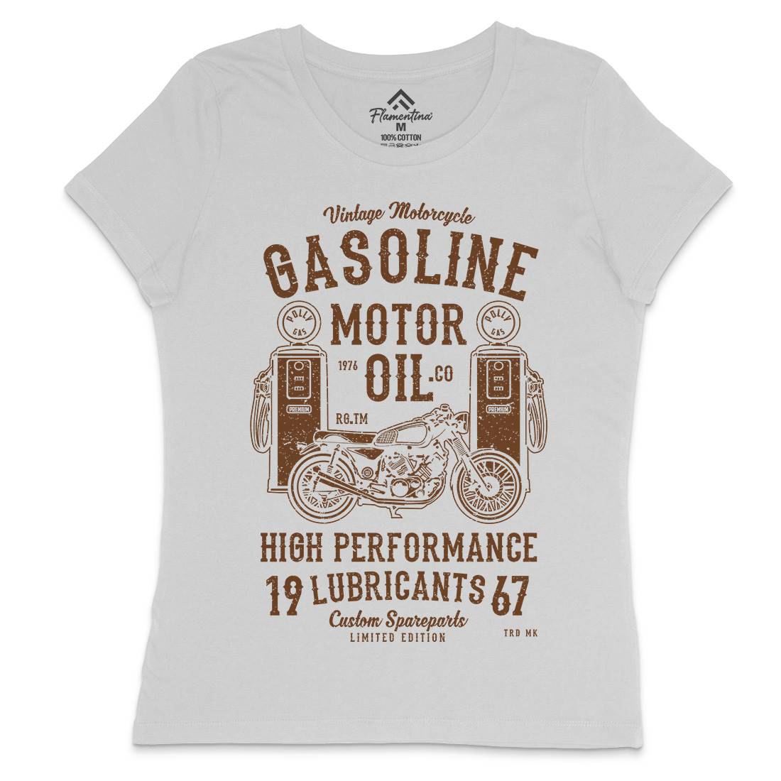 Gasoline Motor Oil Womens Crew Neck T-Shirt Motorcycles A669
