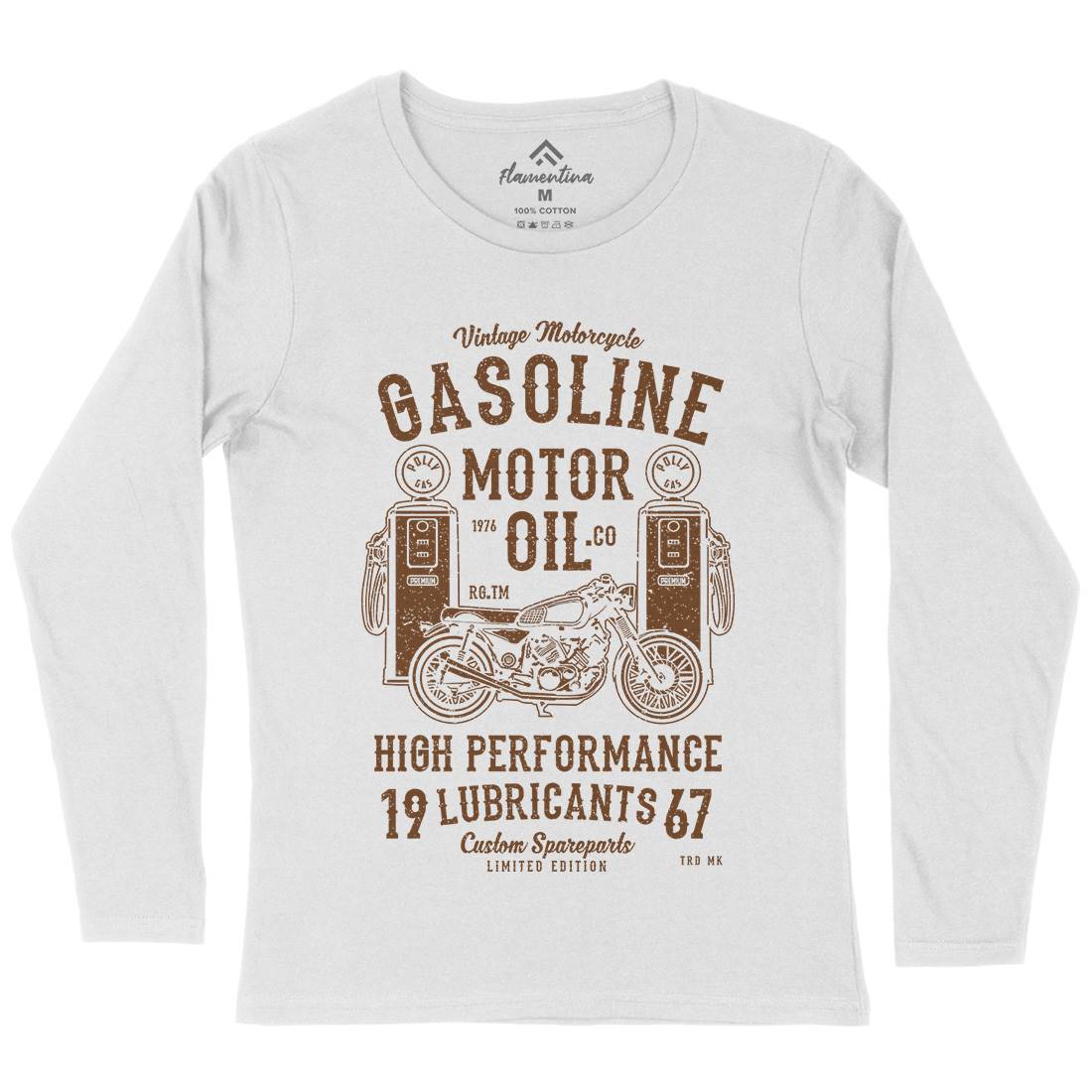 Gasoline Motor Oil Womens Long Sleeve T-Shirt Motorcycles A669