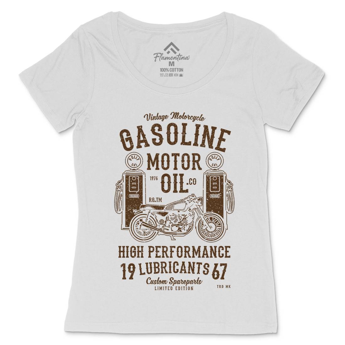 Gasoline Motor Oil Womens Scoop Neck T-Shirt Motorcycles A669