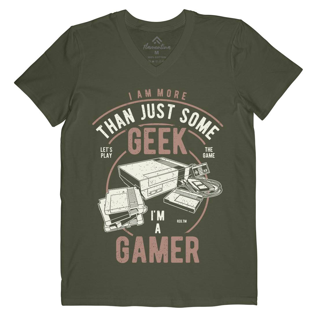 Gamer Mens Organic V-Neck T-Shirt Geek A670