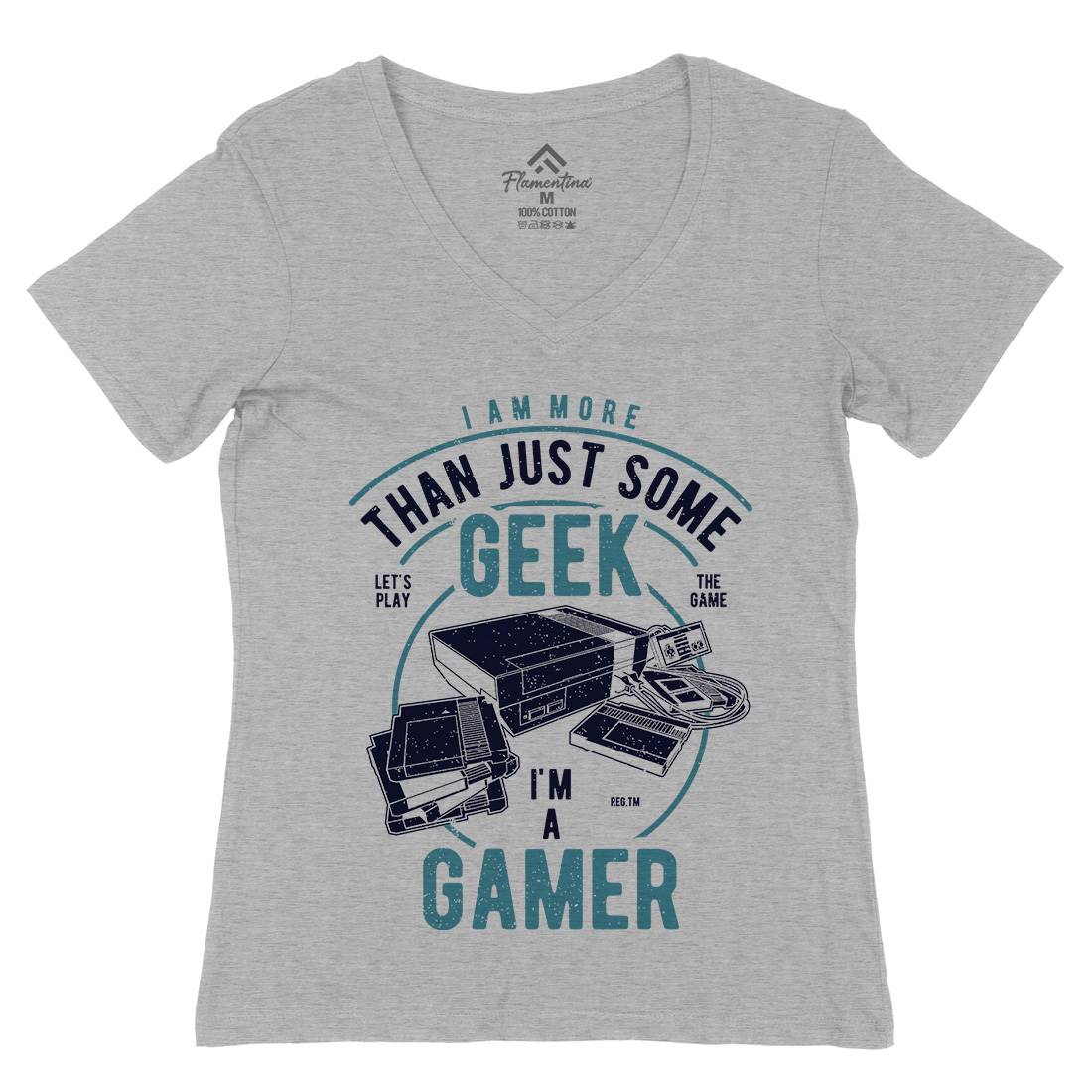 Gamer Womens Organic V-Neck T-Shirt Geek A670