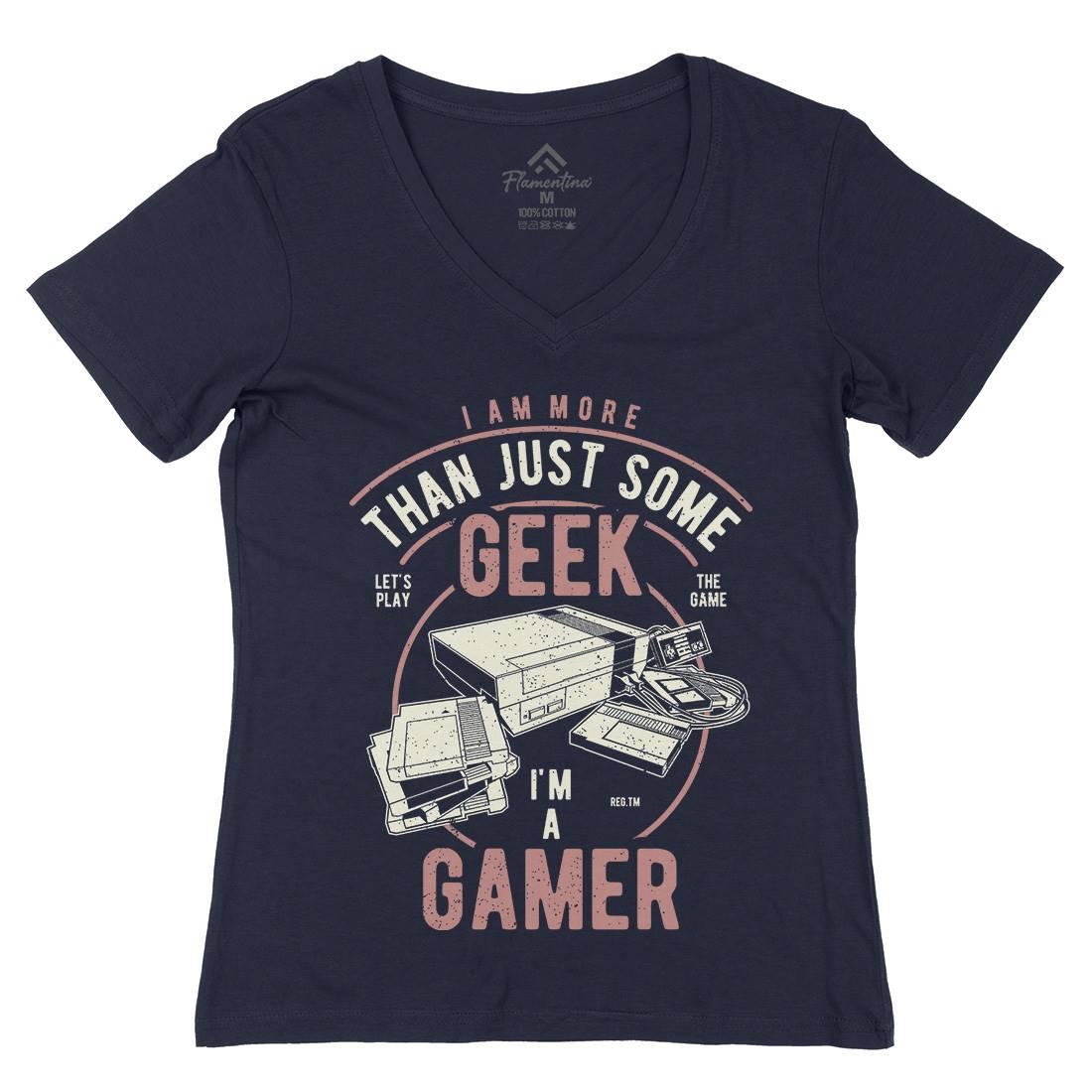 Gamer Womens Organic V-Neck T-Shirt Geek A670
