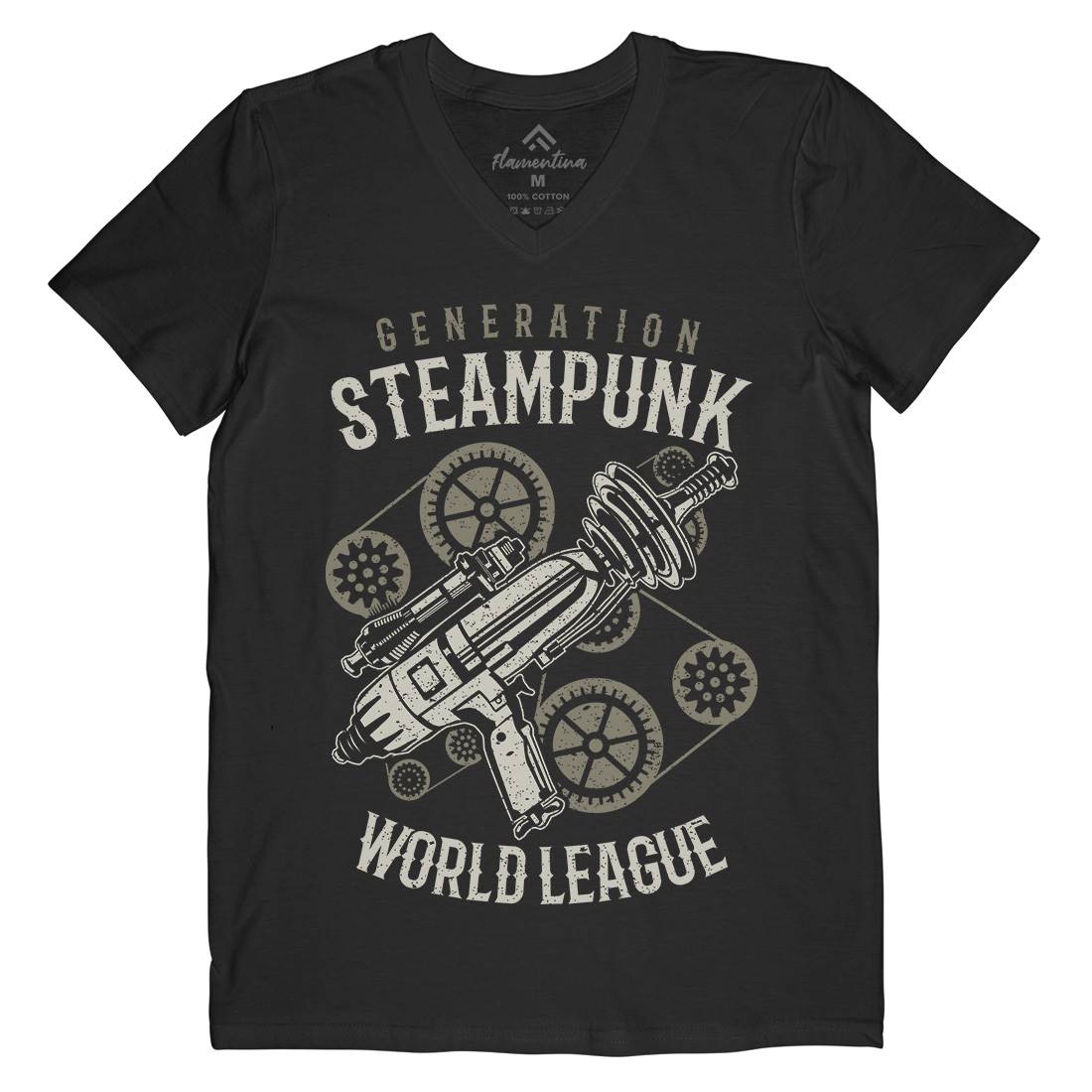 Generation Mens Organic V-Neck T-Shirt Steampunk A671