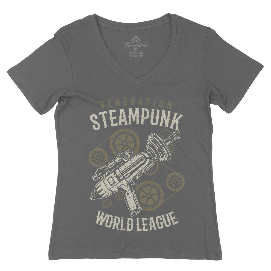 Generation Womens Organic V-Neck T-Shirt Steampunk A671