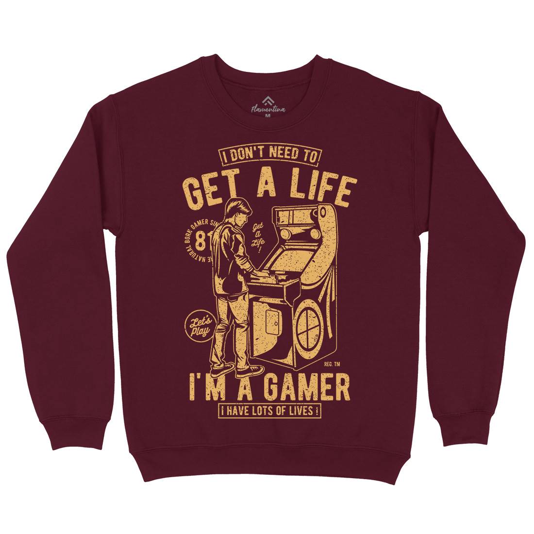 Get A Life Mens Crew Neck Sweatshirt Geek A672