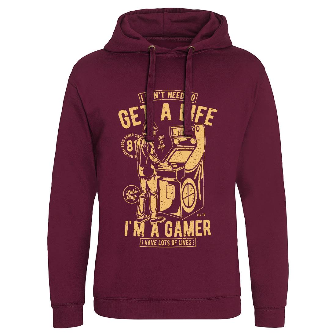 Get A Life Mens Hoodie Without Pocket Geek A672