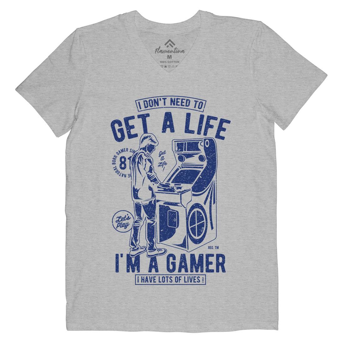 Get A Life Mens V-Neck T-Shirt Geek A672