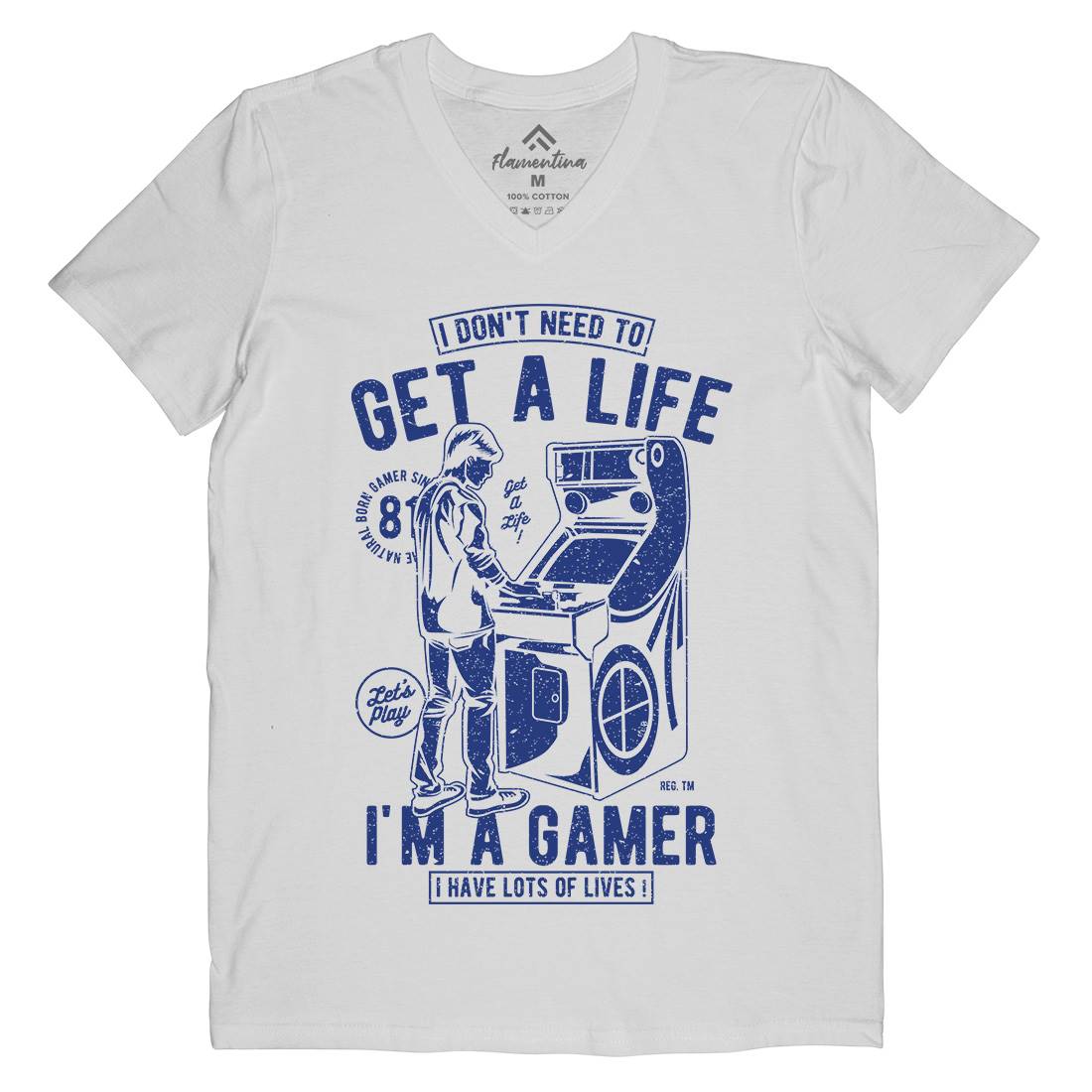 Get A Life Mens V-Neck T-Shirt Geek A672