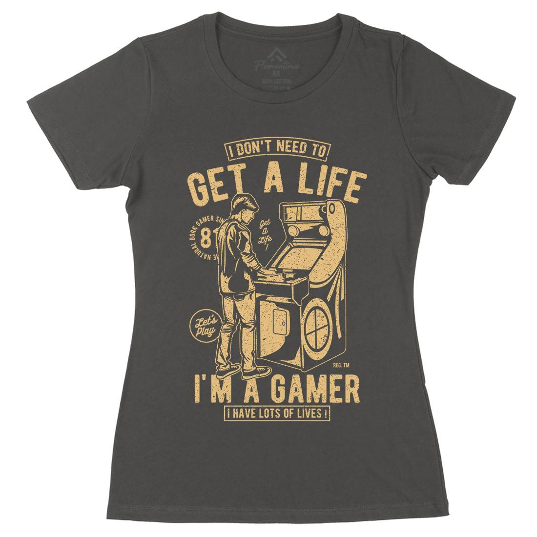 Get A Life Womens Organic Crew Neck T-Shirt Geek A672