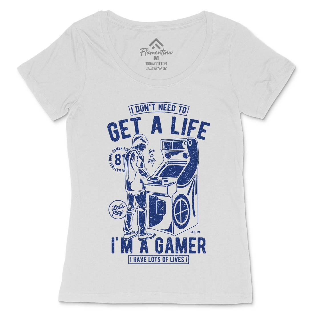 Get A Life Womens Scoop Neck T-Shirt Geek A672