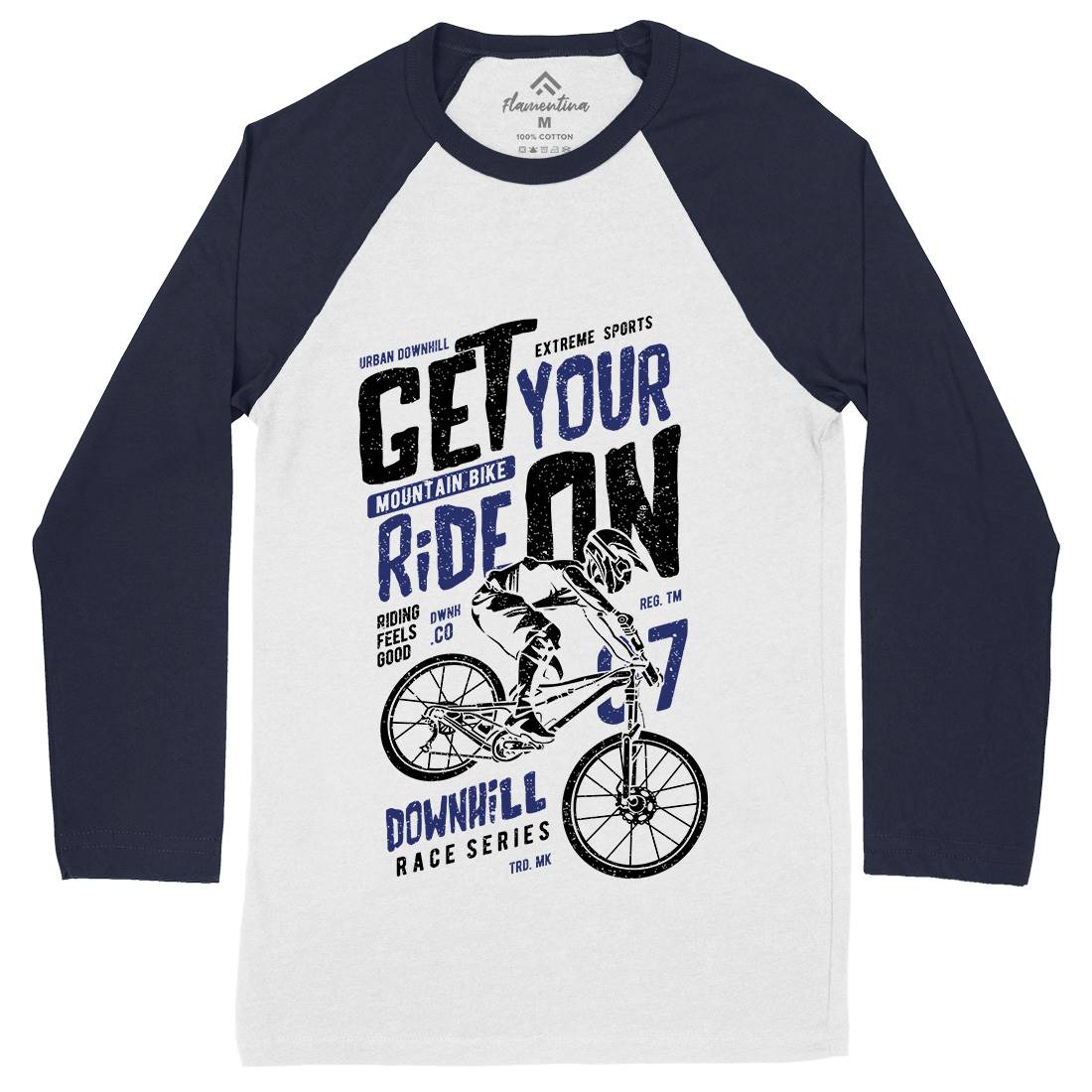 Get Your Ride Mens Long Sleeve Baseball T-Shirt Bikes A673