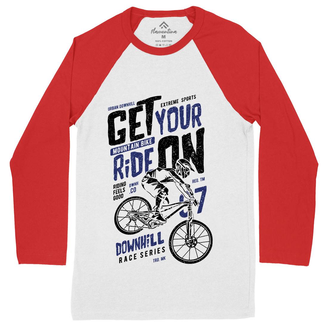 Get Your Ride Mens Long Sleeve Baseball T-Shirt Bikes A673