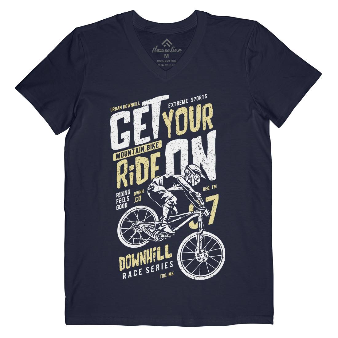 Get Your Ride Mens Organic V-Neck T-Shirt Bikes A673