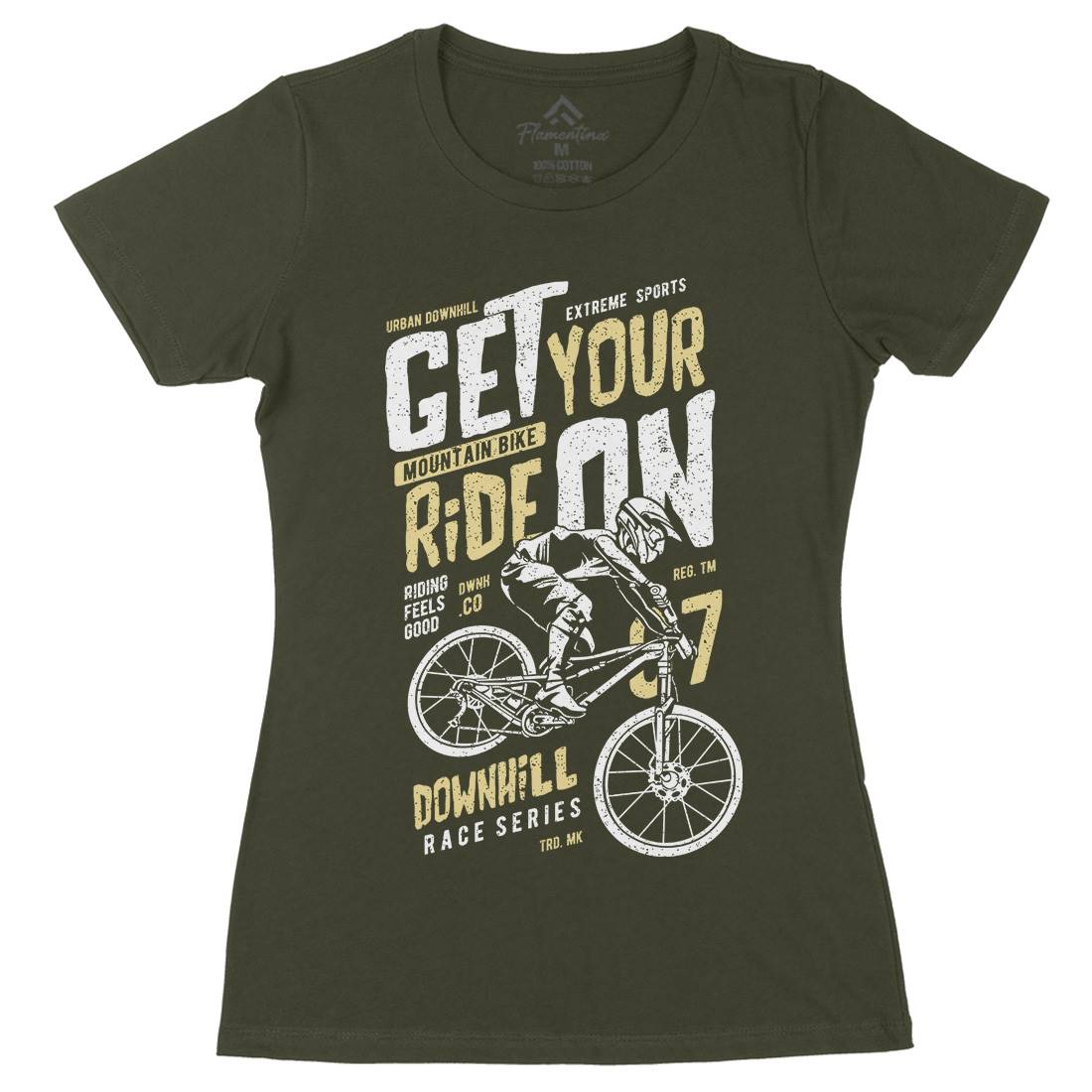 Get Your Ride Womens Organic Crew Neck T-Shirt Bikes A673