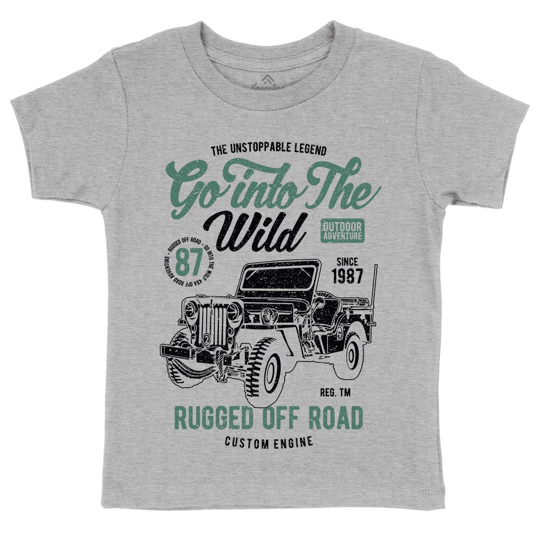 Go Into The Wild Kids Crew Neck T-Shirt Vehicles A674
