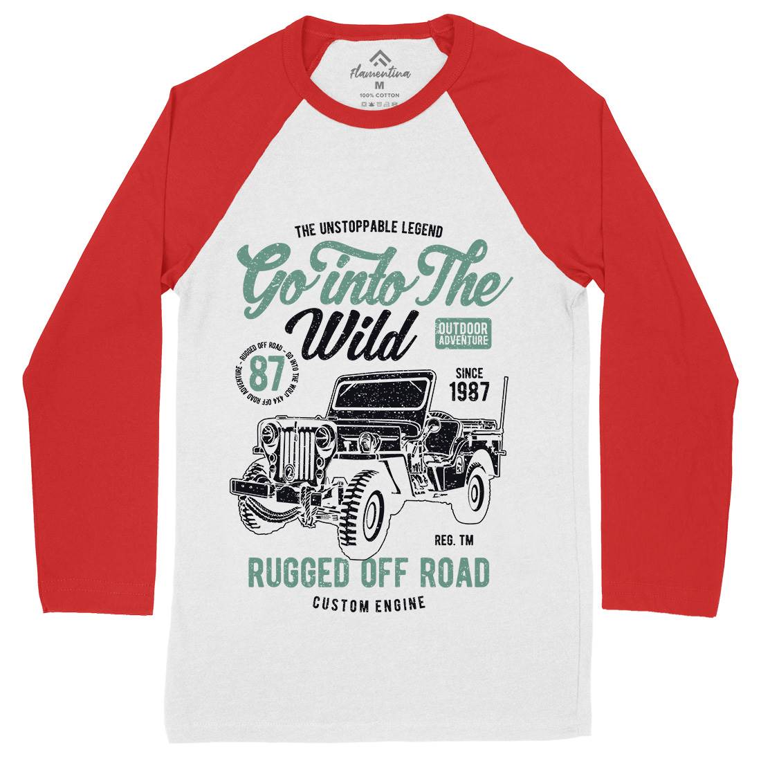 Go Into The Wild Mens Long Sleeve Baseball T-Shirt Vehicles A674