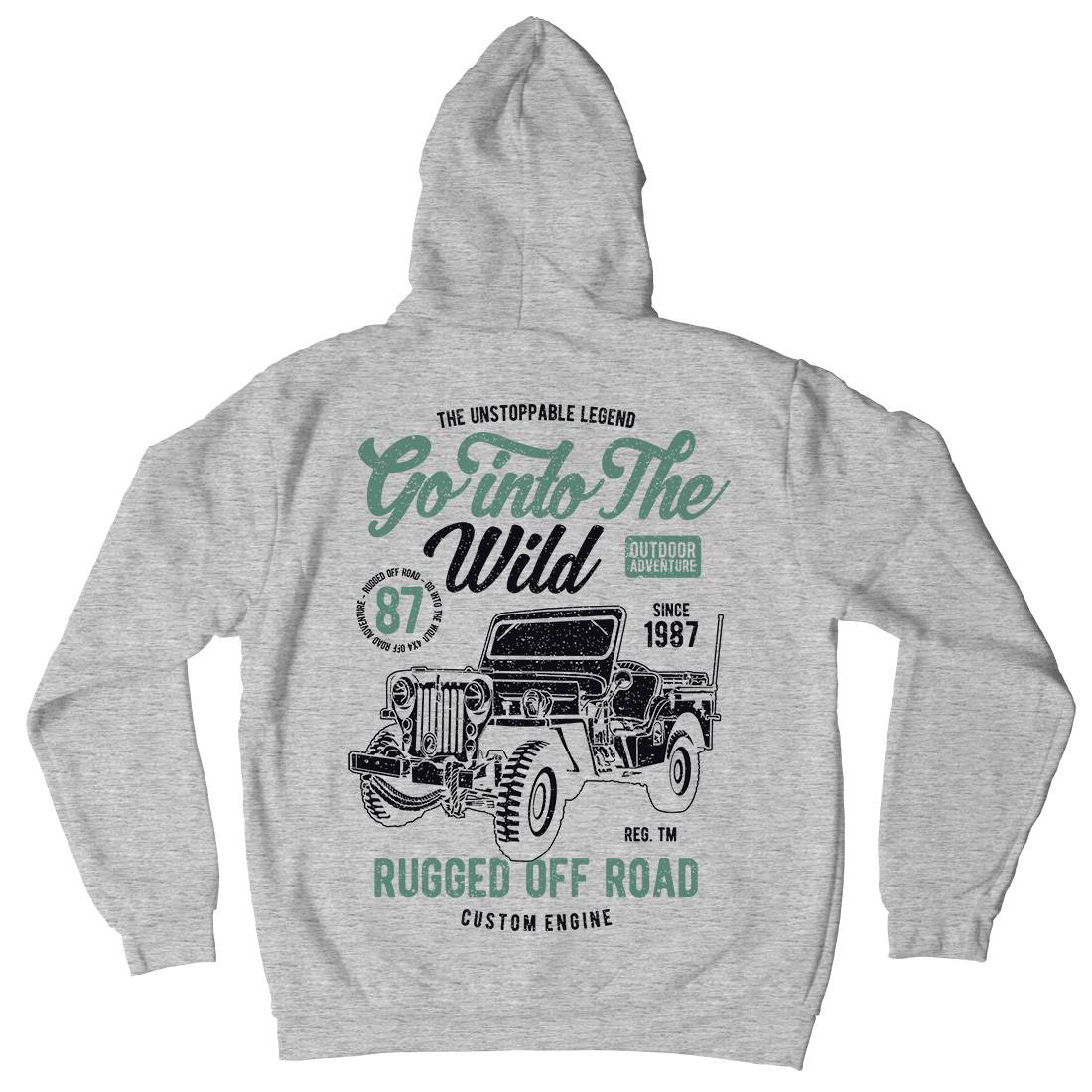 Go Into The Wild Mens Hoodie With Pocket Vehicles A674
