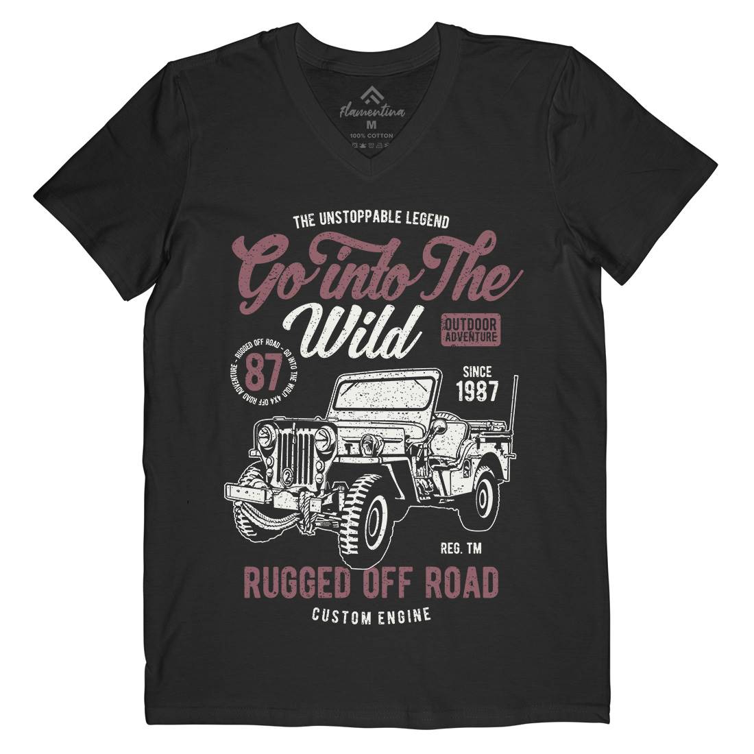 Go Into The Wild Mens V-Neck T-Shirt Vehicles A674