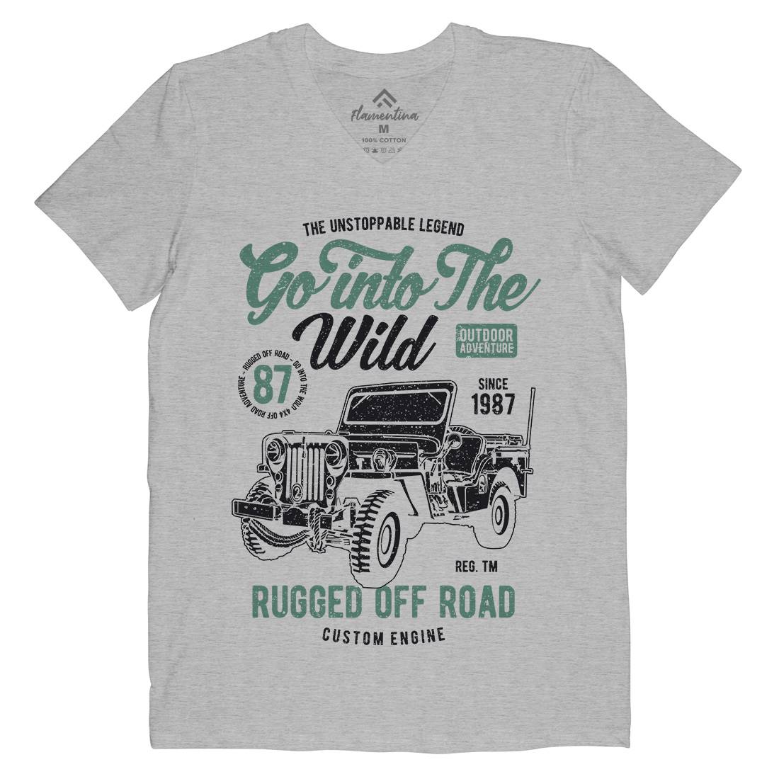 Go Into The Wild Mens V-Neck T-Shirt Vehicles A674