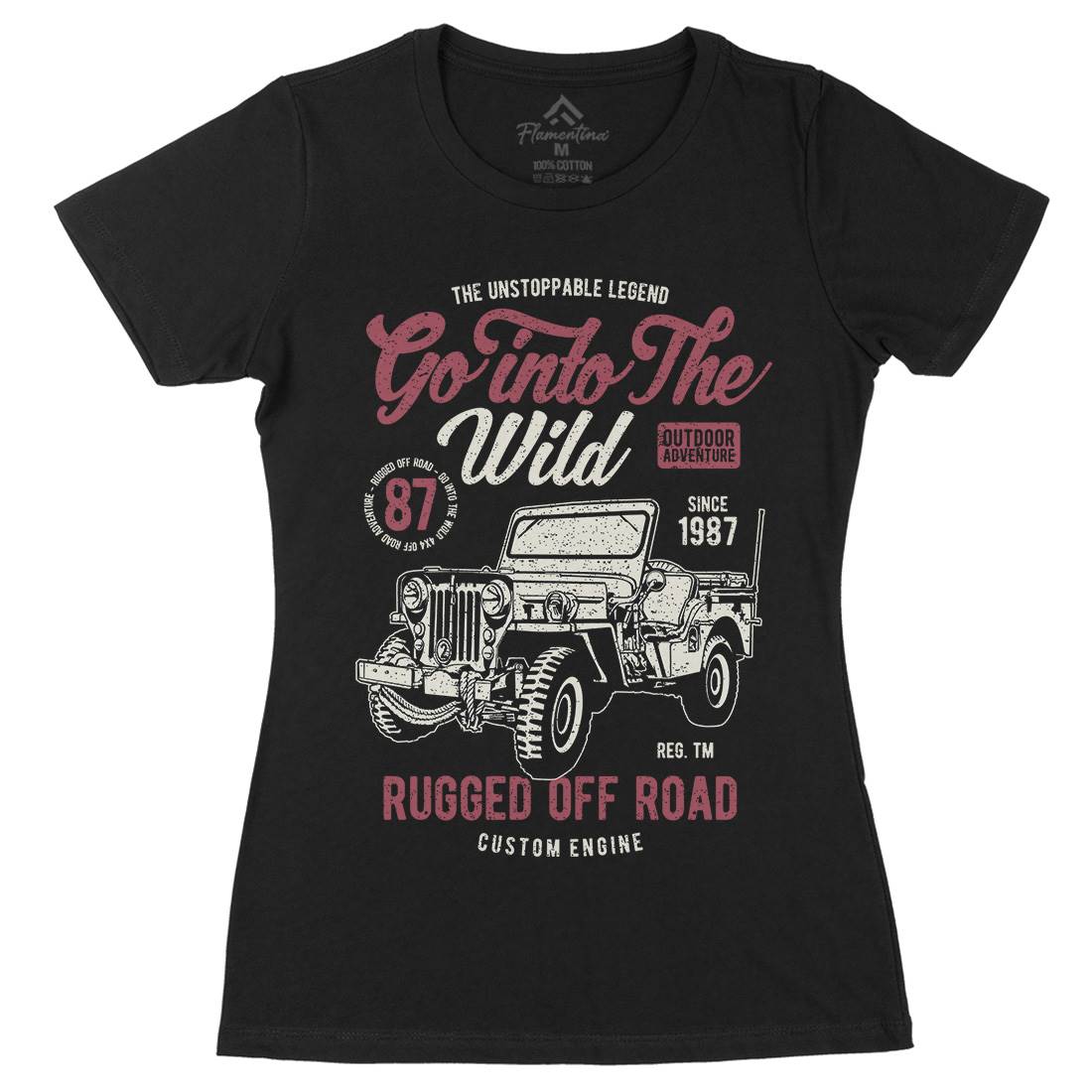 Go Into The Wild Womens Organic Crew Neck T-Shirt Vehicles A674