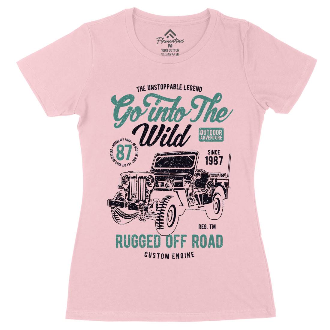 Go Into The Wild Womens Organic Crew Neck T-Shirt Vehicles A674