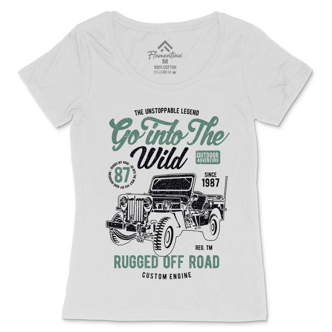 Go Into The Wild Womens Scoop Neck T-Shirt Vehicles A674